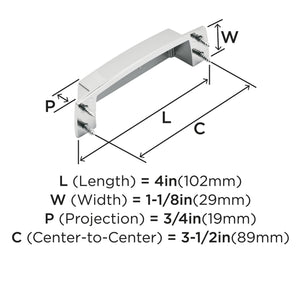 Amerock Cabinet Cup Pull Polished Chrome 3-1/2 inch (89 mm) Center to Center Highland Ridge 1 Pack Drawer Pull Drawer Handle Cabinet Hardware