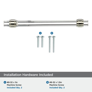 Amerock Cabinet Pull Clear/Polished Nickel 6-5/16 inch (160 mm) Center to Center Glacio 1 Pack Drawer Pull Drawer Handle Cabinet Hardware