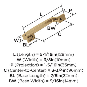 Amerock Cabinet Pull Champagne Bronze 3-3/4 in (96 mm) Center-to-Center Drawer Pull Westerly Kitchen and Bath Hardware Furniture Hardware