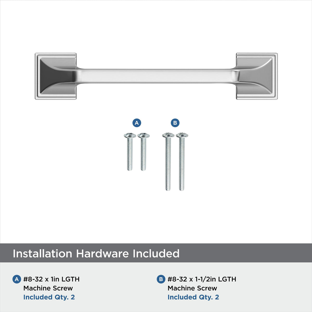 Amerock Cabinet Pull Polished Chrome 3-3/4 inch (96 mm) Center-to-Center Exceed 1 Pack Drawer Pull Cabinet Handle Cabinet Hardware