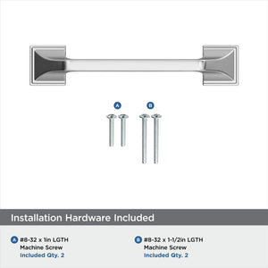 Amerock Cabinet Pull Polished Chrome 3-3/4 inch (96 mm) Center-to-Center Exceed 1 Pack Drawer Pull Cabinet Handle Cabinet Hardware