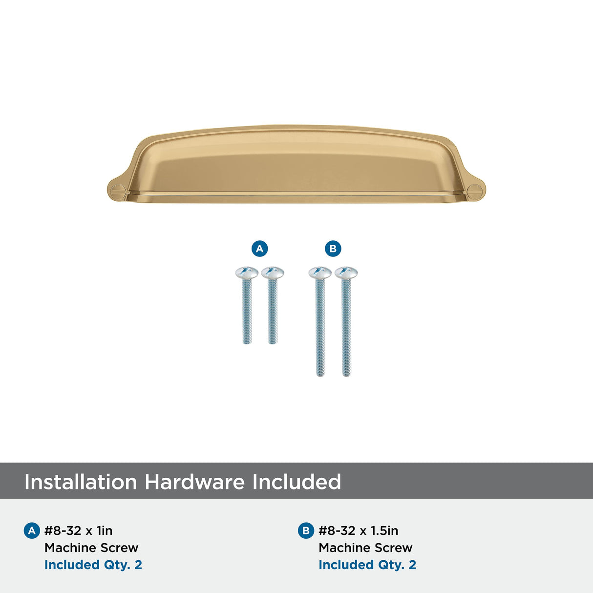 Amerock Cabinet Cup Pull Champagne Bronze 5-1/16 inch (128 mm) Center-to-Center Stature 1 Pack Drawer Pull Cabinet Handle Cabinet Hardware