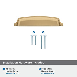 Amerock Cabinet Cup Pull Champagne Bronze 5-1/16 inch (128 mm) Center-to-Center Stature 1 Pack Drawer Pull Cabinet Handle Cabinet Hardware