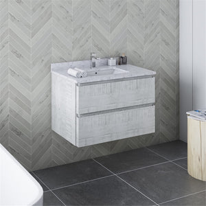 Fresca FCB3130RWH Fresca Formosa 29" Wall Hung Modern Bathroom Cabinet in Rustic White