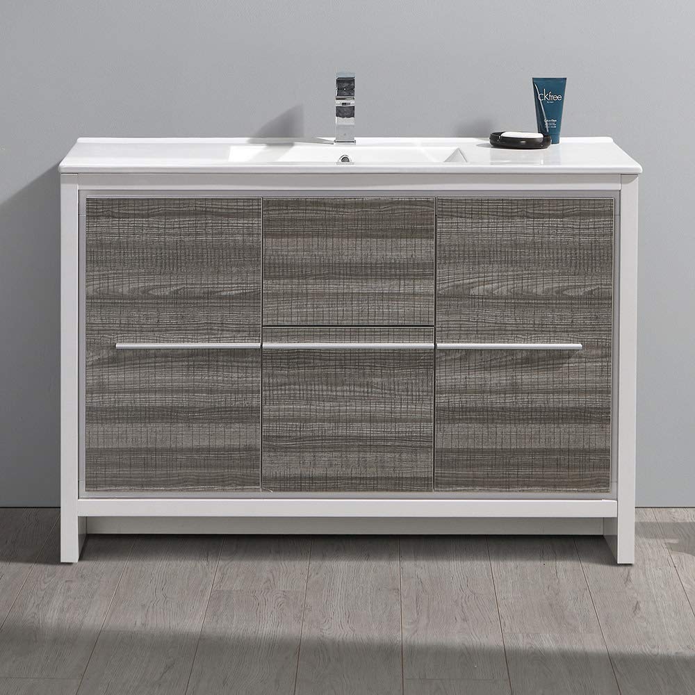 Fresca FCB8148GO-I Fresca Allier 48" Gray Oak Modern Bathroom Cabinet w/ Sink
