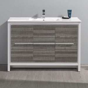 Fresca FCB8148GO-I Fresca Allier 48" Gray Oak Modern Bathroom Cabinet w/ Sink