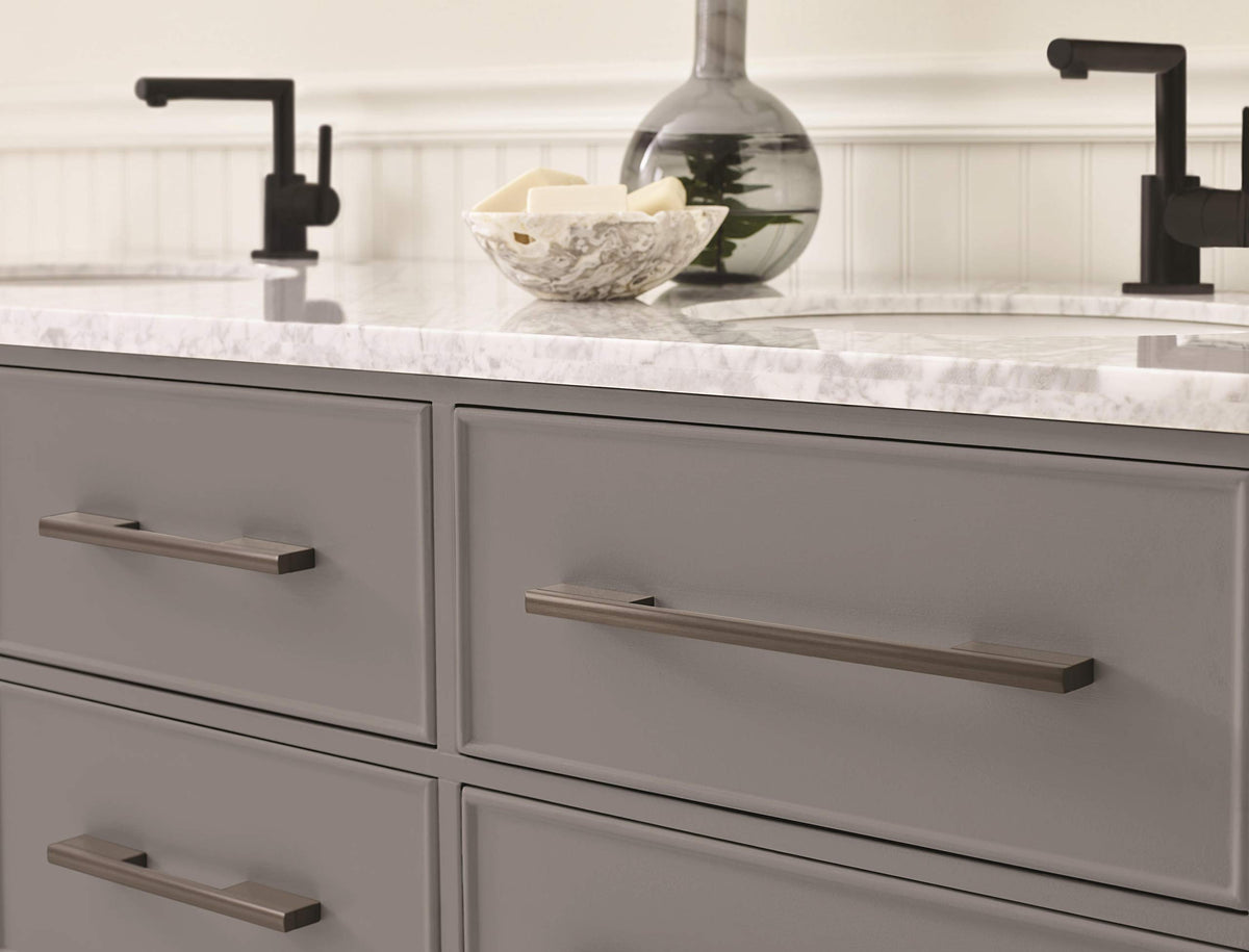 Amerock Cabinet Pull Black Brushed Nickel 6-5/16 inch (160 mm) Center to Center Separa 1 Pack Drawer Pull Drawer Handle Cabinet Hardware