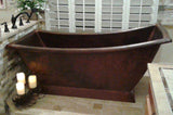 Premier Copper Products BTSC67DB 67-inch Hammered Copper Canoa Single Slipper Bathtub - Oil Rubbed Bronze…