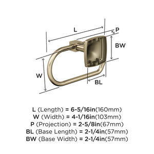 Amerock BH36091BBZ Golden Champagne Single Post Toilet Paper Holder 7-1/16 in. (179 mm) Length Toilet Tissue Holder Stature Bath Tissue Holder Bathroom Hardware Bath Accessories