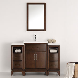 Fresca FVN21-122412WH Fresca Cambridge 48" White Traditional Bathroom Vanity w/ Mirror