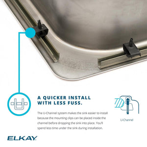 Elkay Lustertone LFR1515 Single Bowl Top Mount Stainless Steel Bar Sink