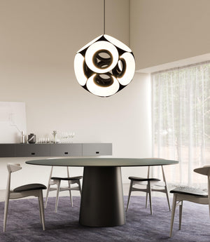 Kuzco CH51224-BK/GD MAGELLAN 24" CHANDELIER OUTER BLACK INNER GOLD METAL SHADE 95W 120VAC WITH LED DRIVER 3000K 90CRI