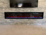 Modern Flames Spectrum Slimline Reliable Electric Fireplace | Customizable Hybrid-FX Flame LED Light Ambience | Remote Controlled | 74 Inch