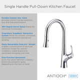 Gerber D454422BS Satin Black Antioch Single Handle Pull-down Kitchen Faucet