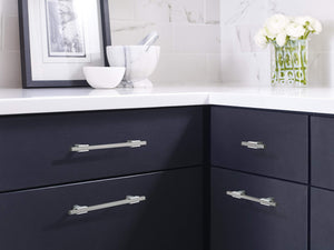 Amerock Cabinet Pull Polished Chrome/Black Chrome 3-3/4 inch (96 mm) Center to Center Urbanite 1 Pack Drawer Pull Drawer Handle Cabinet Hardware