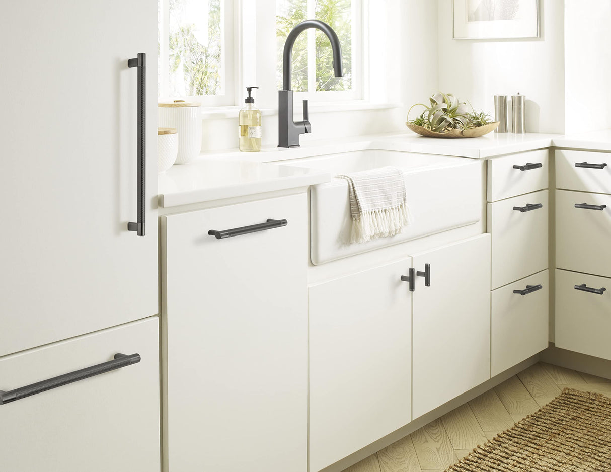 Amerock Kitchen Cabinet Pull Gunmetal 10-1/16 in (256 mm) Center-to-Center Bronx 1 Pack Furniture Hardware Cabinet Handle Bathroom Drawer Pull