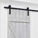 Hardware Resources BDH-01MB-72-R Barn Door Hardware Kit Traditional Strap with Soft-close Matte Black 6 ft Length - Retail Packaged