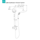 PULSE ShowerSpas 1088-BN-1.8GPM SeaBreeze II Shower System with 8" Rain Showerhead, Slide Bar and Multi-Function Hand Shower, Brushed Nickel, 1.8 GPM