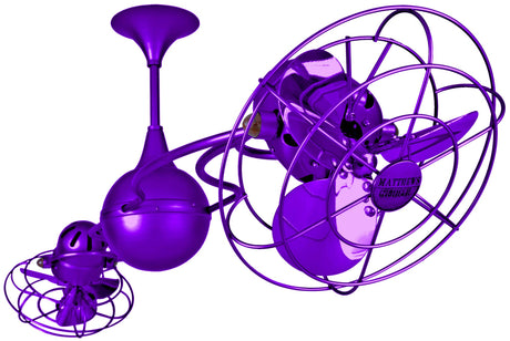 Matthews Fan IV-PURPLE-MTL Italo Ventania 360° dual headed rotational ceiling fan in Ametista (Purple) finish with metal blades.