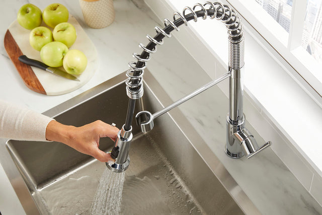 Gerber D454258 Parma Pre-rinse Single Handle Spring Pull-down Kitchen Faucet - ...