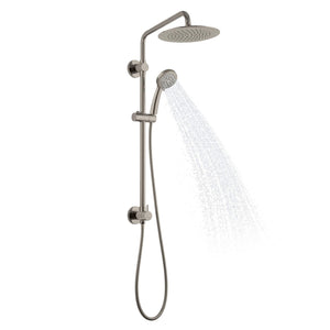 PULSE ShowerSpas 1088-BN-1.8GPM SeaBreeze II Shower System with 8" Rain Showerhead, Slide Bar and Multi-Function Hand Shower, Brushed Nickel, 1.8 GPM