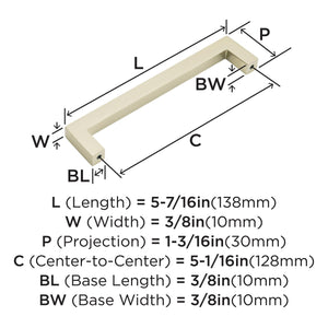 Amerock Cabinet Pull Golden Champagne 5-1/16 inch (128 mm) Center to Center Monument 1 Pack Drawer Pull Drawer Handle Cabinet Hardware