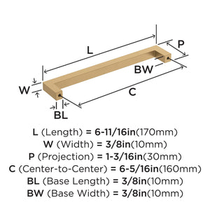 Amerock Cabinet Pull Champagne Bronze 6-5/16 inch (160 mm) Center-to-Center Monument 1 Pack Drawer Pull Cabinet Handle Cabinet Hardware