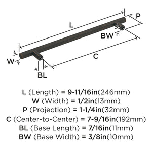 Amerock Cabinet Pull Oil Rubbed Bronze 7-9/16 inch (192 mm) Center-to-Center Caliber 1 Pack Drawer Pull Cabinet Handle Cabinet Hardware