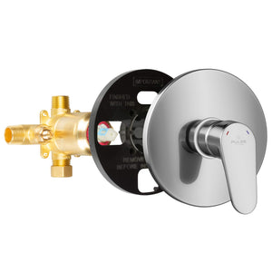 PULSE ShowerSpas 3001-RIV-PB-CH Tru-Temp Mixing Valve, Pressure Balance Rough-In Valve Trim Kit, Round, 1/2