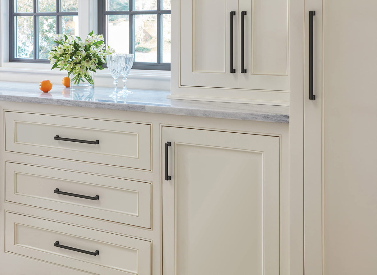 Amerock BP37362FB Matte Black Cabinet Pull 12-5/8 in (320 mm) Center-to-Center Cabinet Handle Appoint Drawer Pull Kitchen Cabinet Handle Furniture Hardware