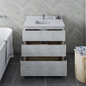 Fresca FCB3136RWH-FC Fresca Formosa 35" Floor Standing Modern Bathroom Cabinet in Rustic White