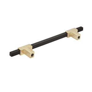 Amerock Cabinet Pull Brushed Gold/Matte Black 5-1/16 inch (128 mm) Center to Center Urbanite 1 Pack Drawer Pull Drawer Handle Cabinet Hardware