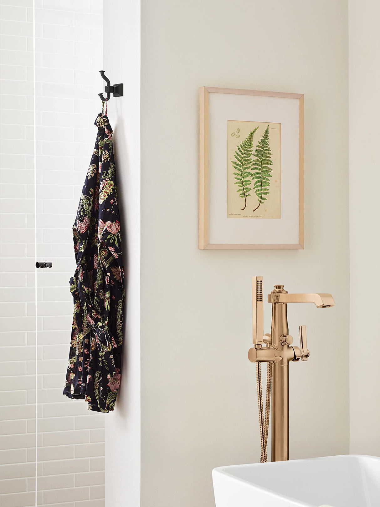 Amerock BH36020MB Matte Black Single Robe Hook 4-1/4 in. (108 mm) Length Towel Holder Mulholland Towel Hook for Bathroom Bathroom Hardware Bath Accessories