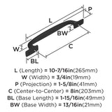 Amerock Appliance Pull Black Bronze 8 inch (203 mm) Center to Center Highland Ridge 1 Pack Drawer Pull Drawer Handle Cabinet Hardware