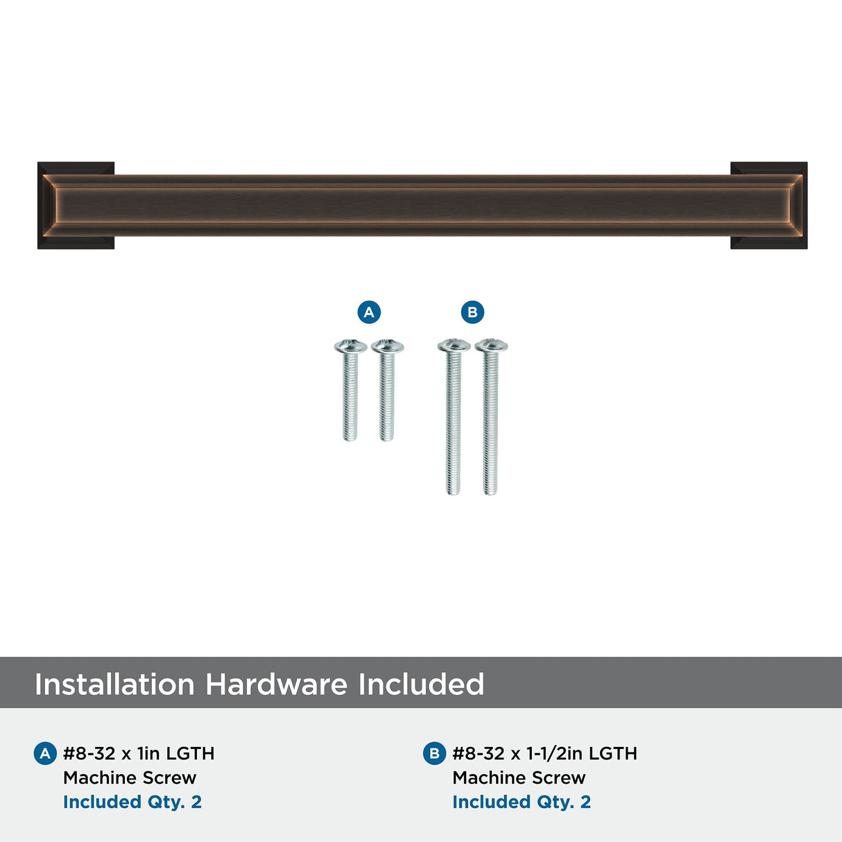Amerock BP37360ORB Oil Rubbed Bronze Cabinet Pull 6-5/16 in (160 mm) Center-to-Center Cabinet Handle Appoint Drawer Pull Kitchen Cabinet Handle Furniture Hardware