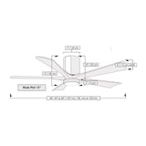 Matthews Fan IR5HLK-CR-WA-60 IR5HLK five-blade flush mount paddle fan in Polished Chrome finish with 60” solid walnut tone blades and integrated LED light kit.