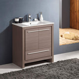 Fresca FCB8130GO-I Fresca Allier 30" Gray Oak Modern Bathroom Cabinet w/ Sink