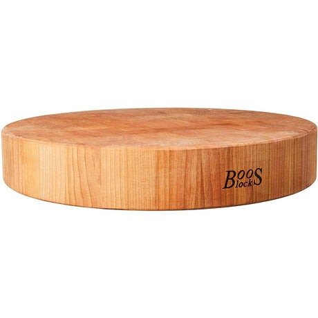 John Boos CCB183-R Large Maple Wood Cutting Board for Kitchen Prep 18 Inches, 3 Inches Thick Reversible End Grain Round Charcuterie Block 18DIAX3 MPL-END GR-NON REV-NO GRV-