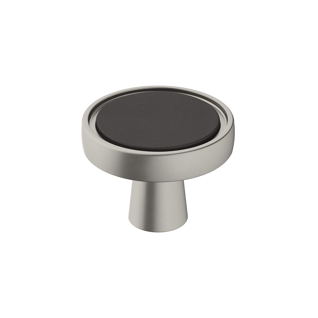 Amerock Cabinet Knob Matte Black/Satin Nickel 1-3/8 inch (35 mm) Diameter Mergence 1 Pack Drawer Knob Cabinet Hardware