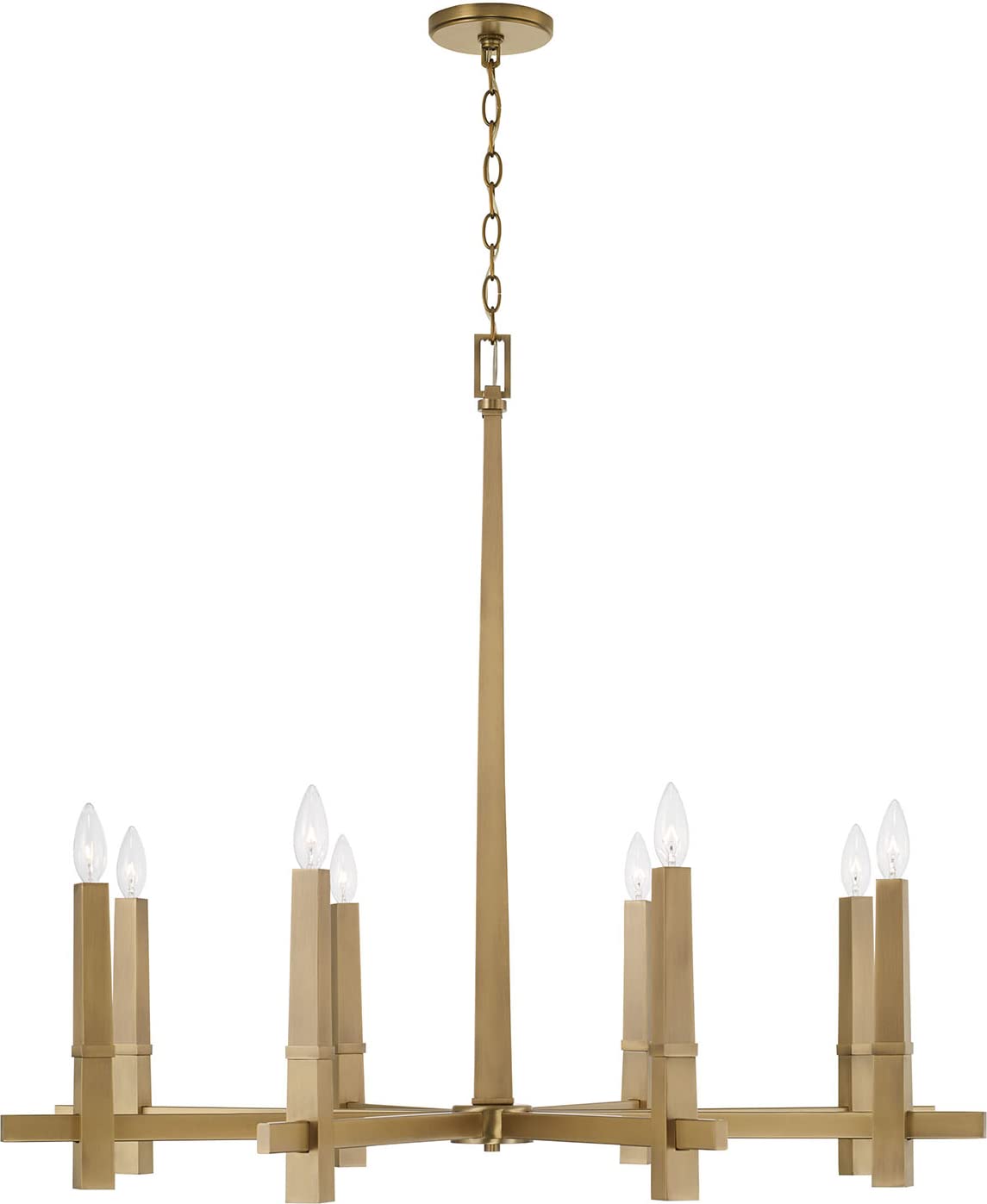 Capital Lighting 449681AD Blake 8 Light Chandelier Aged Brass