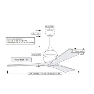 Matthews Fan IR3-TB-WA-60 Irene-3 three-blade paddle fan in Textured Bronze finish with 60" solid walnut tone blades.