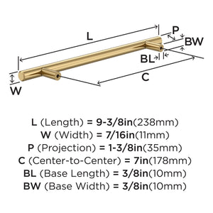 Amerock BP1178CZ Champagne Bronze Cabinet Pull 7 inch (178mm) Center-to-Center Cabinet Hardware Bar Pulls Furniture Hardware Drawer Pull