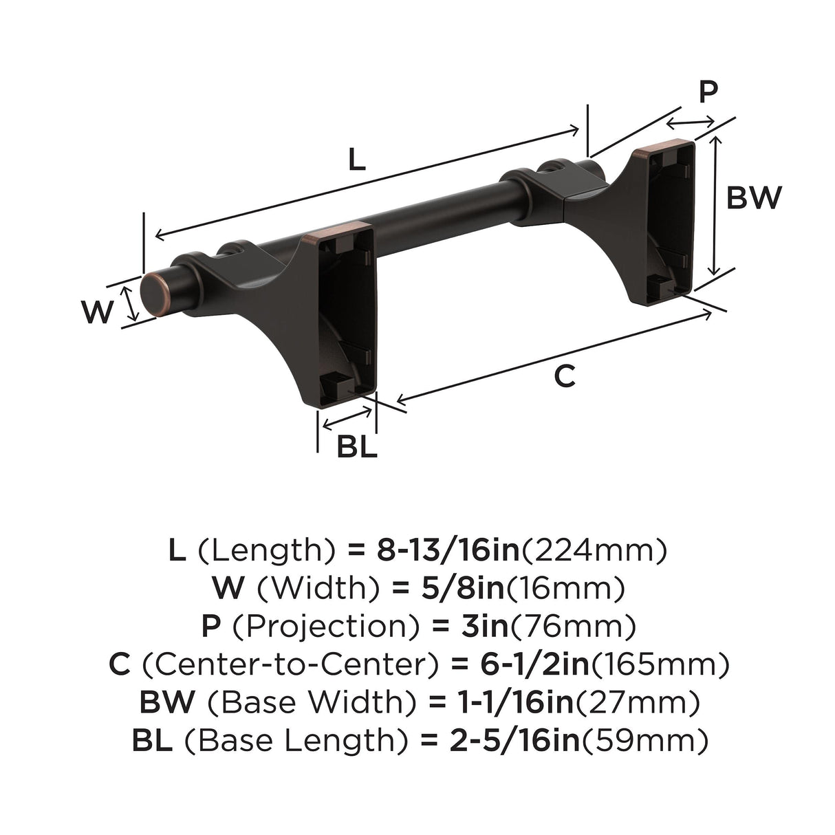 Amerock BH36051ORB Oil Rubbed Bronze Pivoting Double Post Toilet Paper Holder 8-13/16 in. (224 mm) Toilet Tissue Holder Davenport Bath Tissue Holder Bathroom Hardware Bath Accessories
