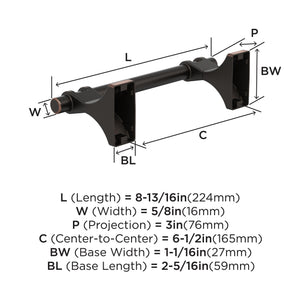 Amerock BH36051ORB Oil Rubbed Bronze Pivoting Double Post Toilet Paper Holder 8-13/16 in. (224 mm) Toilet Tissue Holder Davenport Bath Tissue Holder Bathroom Hardware Bath Accessories