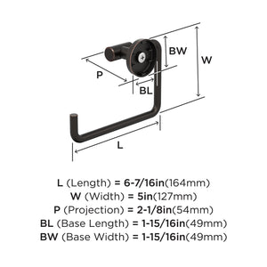 Amerock BH26541ORB Oil Rubbed Bronze Towel Ring 6-7/16 in (164 mm) Length Towel Holder Arrondi Hand Towel Holder for Bathroom Wall Small Kitchen Towel Holder Bath Accessories