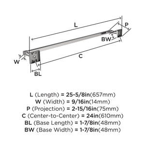 Amerock BH3607426 Chrome Towel Bar 24 in (610 mm) Towel Rack Appoint Bathroom Towel Holder Bathroom Hardware Bath Accessories