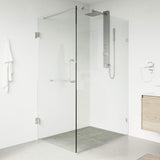 VIGO VG6012CHCL36 34.0" -46.0" W -73.38" H Frameless Hinged Rectangle Shower Enclosure with Clear 0.38" Tempered Glass and Stainless Steel Hardware in Chrome Finish with Reversible Handle
