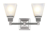 Livex Lighting 1032-91 Mission 2 Light Vanity Brushed Nickel with Frosted Glass, 15 x 7.75 x 9.5