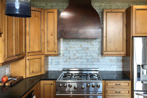 36 Inch 1250 CFM Hammered Copper Wall Mounted Campana Range Hood with Slim Baffle Filters