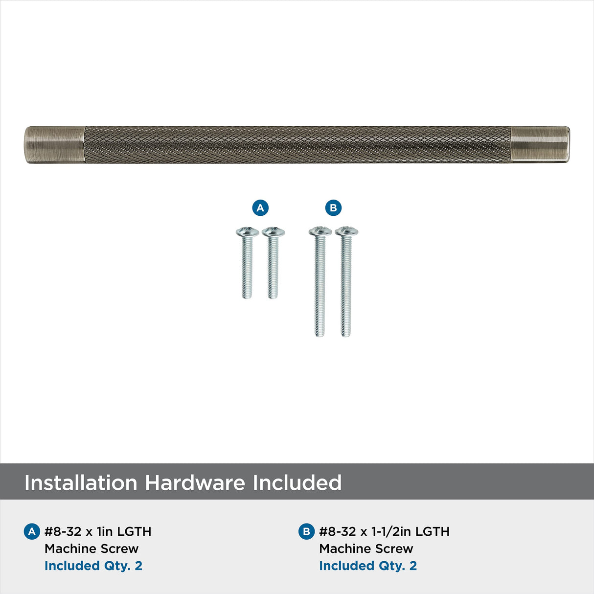 Amerock Kitchen Cabinet Pull Gunmetal 8 in (203 mm) Center-to-Center Bronx 1 Pack Furniture Hardware Cabinet Handle Bathroom Drawer Pull